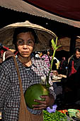 Inle Lake Myanmar. The market of the village of Nampan on the eastern lakeshore. 